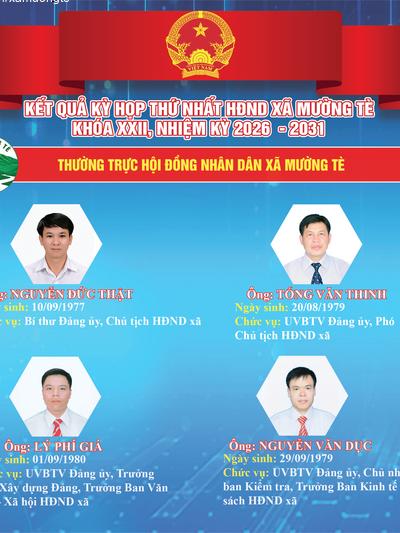 Thường trực HĐND xã khóa XXII, nhiệm kỳ 2026 - 2031