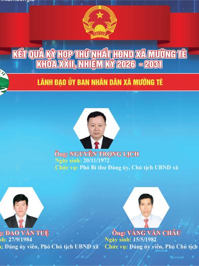 Lãnh đạo UBND xã khóa XXII, nhiệm kỳ 2026 - 2031